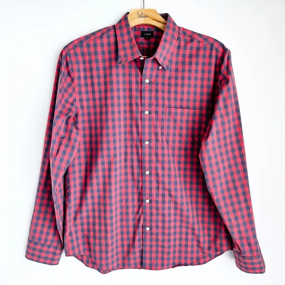 J Crew Lot Of 4 Button Down Long Sleeve Shirts Mens XL Slim & Classic Checkered - Picture 6 of 13